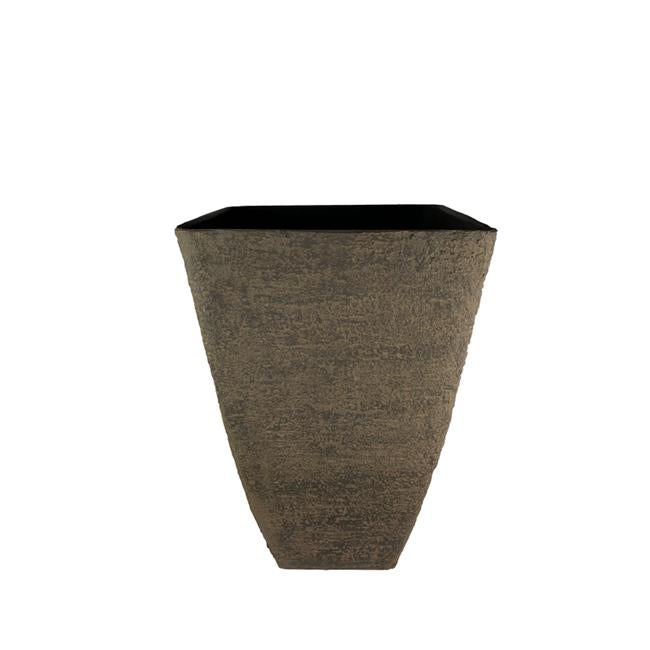 HC Companies 7014207 Tahoe Fiberglass & Resin Texture Planter Pot, Falcon Brown - Pack of 2