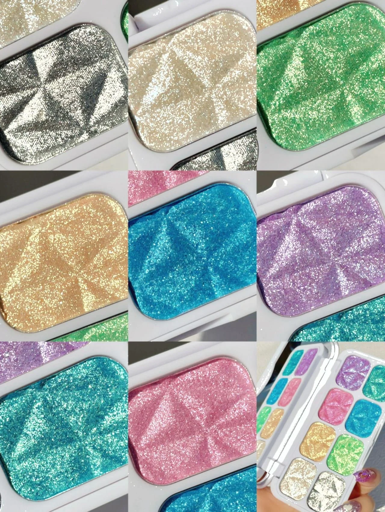 Face Contour Shiny Glow Highlight Powder 8 Colors Highlighter Palette