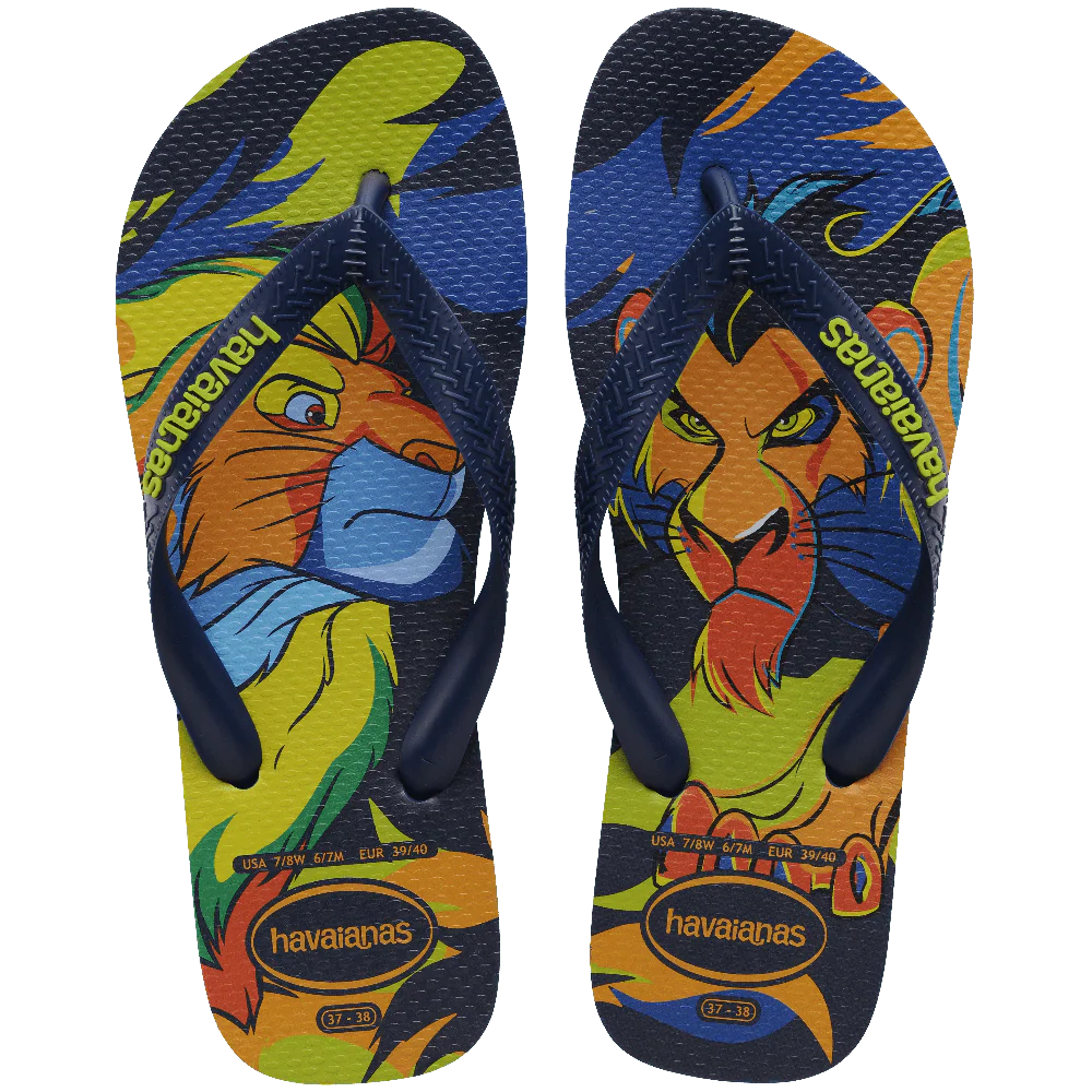 Chinelo Havaianas Top Disney Classicos Rei Leão Marinho