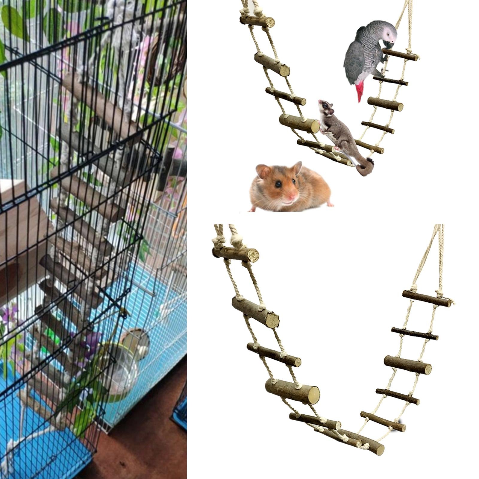 Flexible Parrot Hamster Climbing Ladder Chew Toy Cage Accessories Birds Hanging Bridge for Parrots Rodent Small Animals Guinea