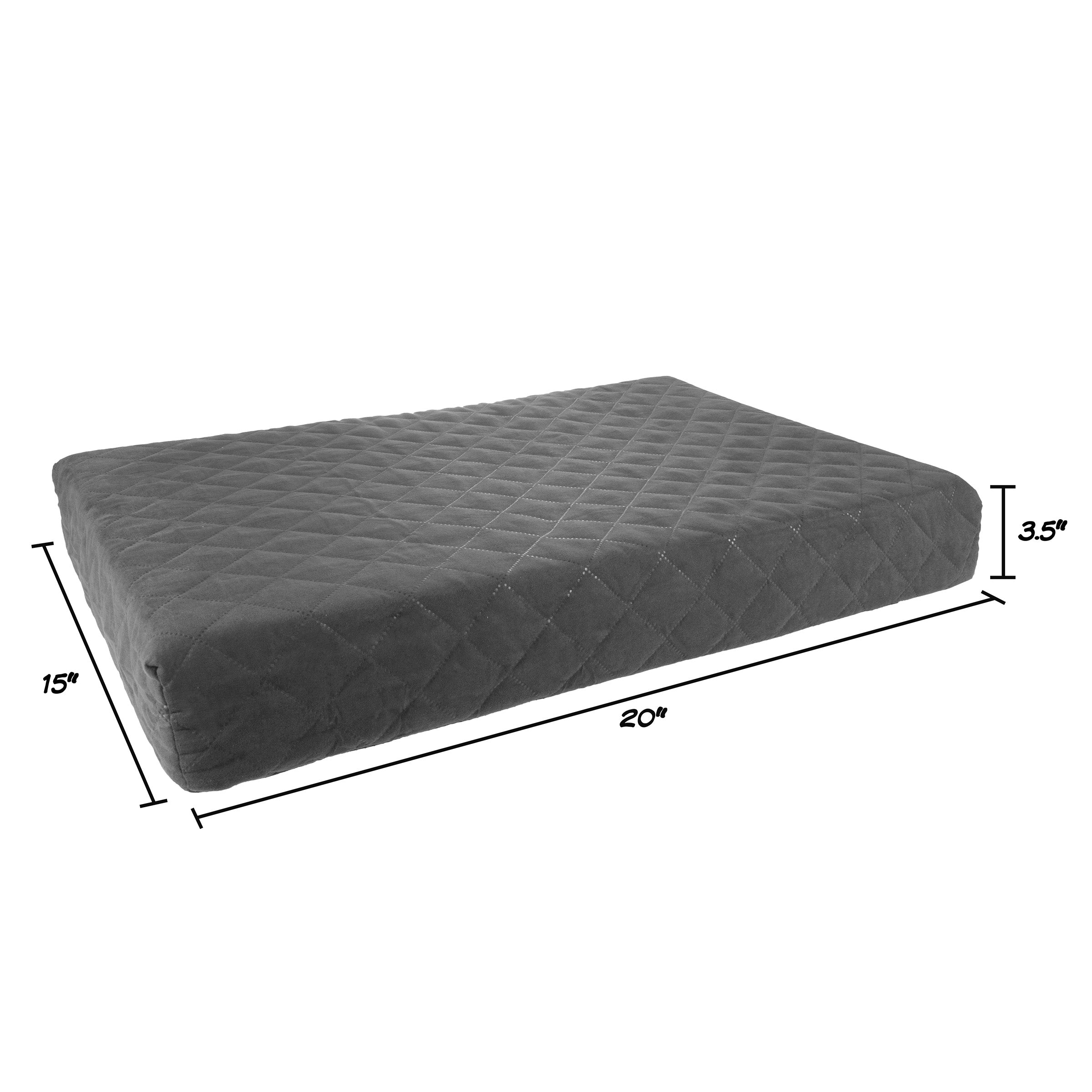 Waterproof Dog Bed – 2-Layer Memory Foam Dog Bed with Removable Machine Washable Cover – 20x15 Dog Bed for Medium Dogs up to 20lbs by PETMAKER (Gray)