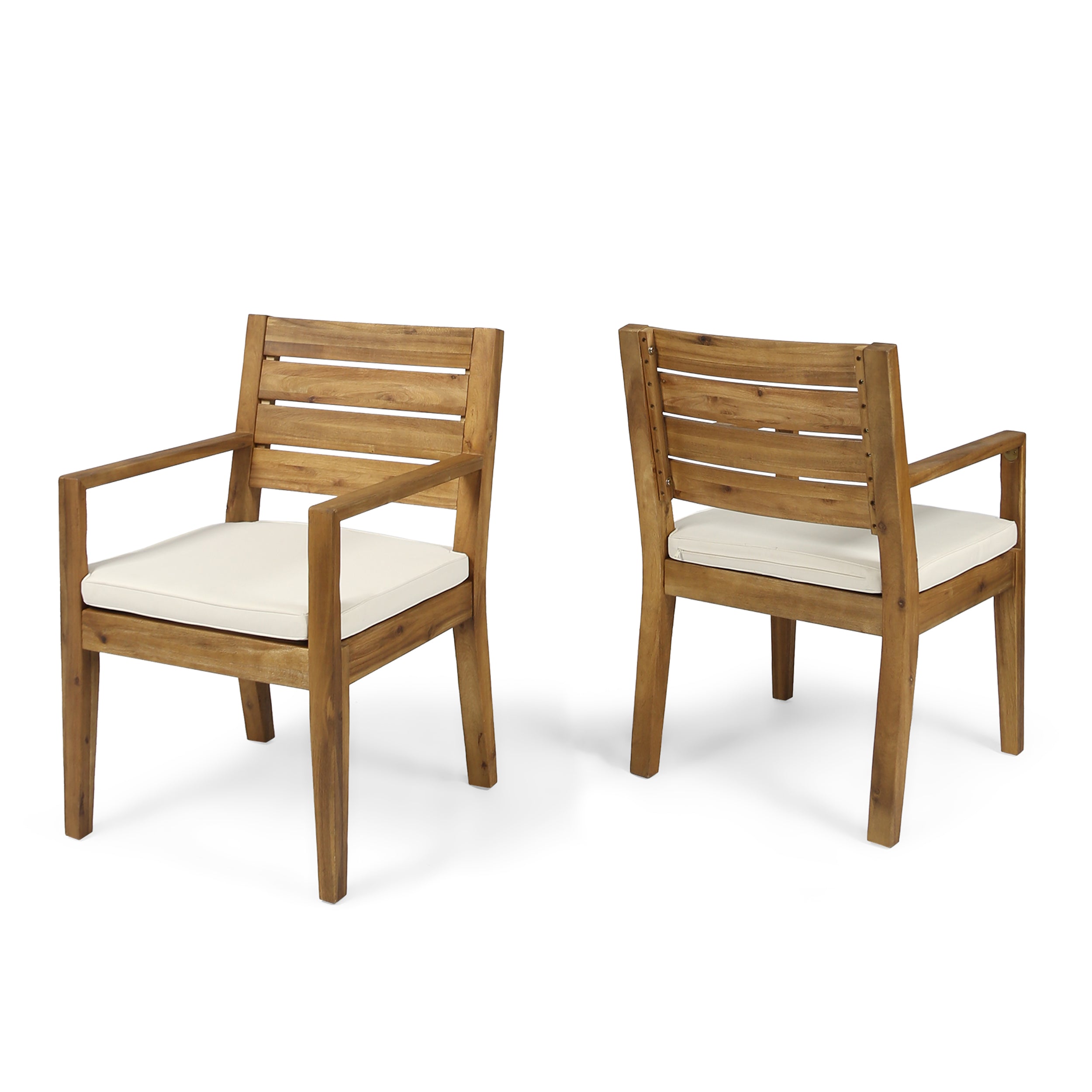 Eric Outdoor Acacia Wood Dining Chairs