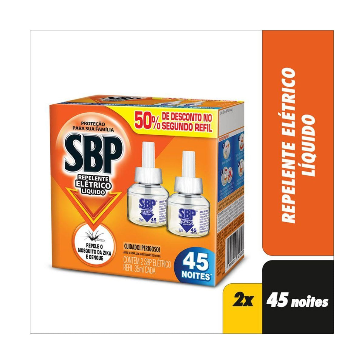 Repelente Eletrico Liquido SBP 45 Noites 50% gratis 2a Unidade 35ml