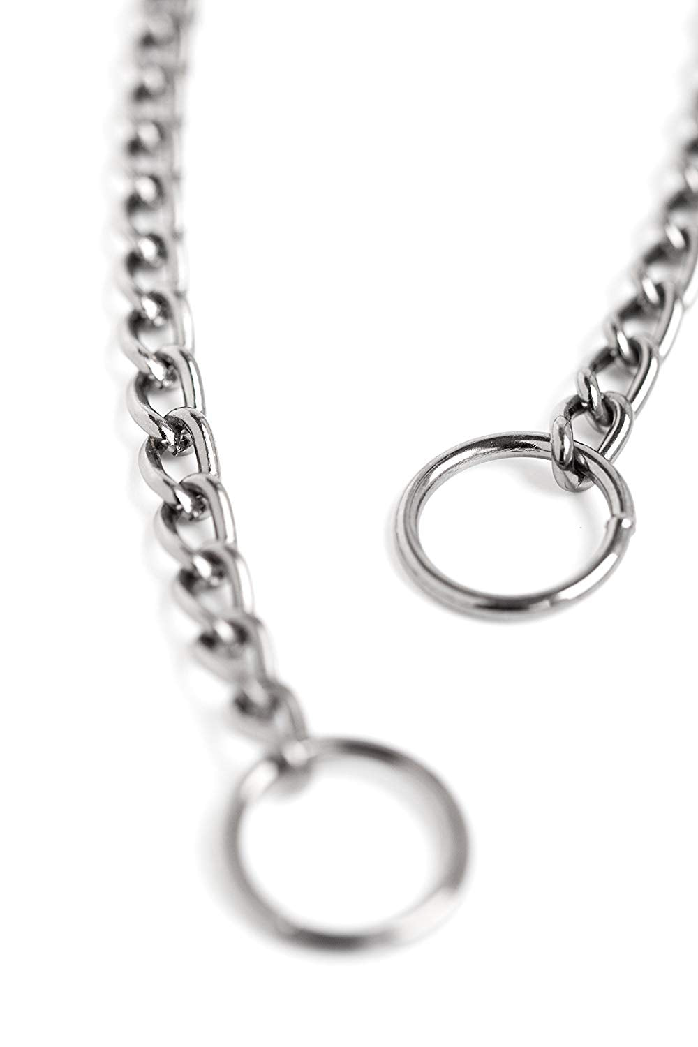 Mighty Paw Gun Metal Chain Slip Collar， Cinch Dog Collar， Choke Chain Metal Collar