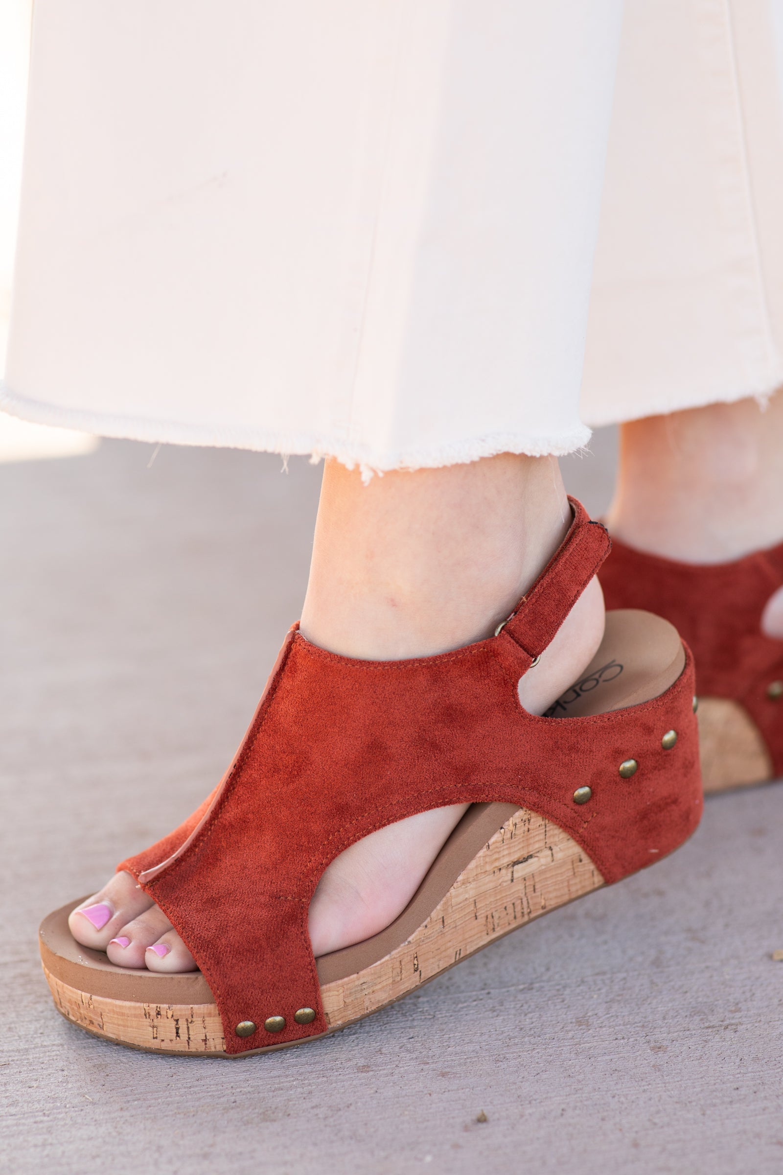 Corkys Carley Suede Wedge Sandals