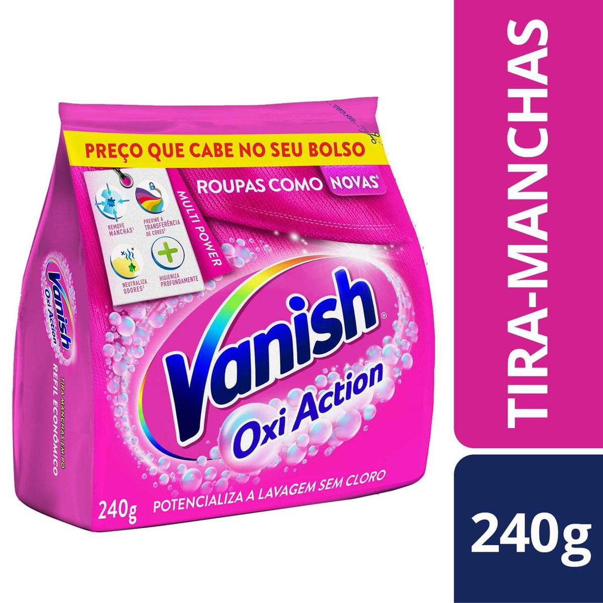 Tira Manchas em Po Vanish Oxi Action para roupas coloridas 240g