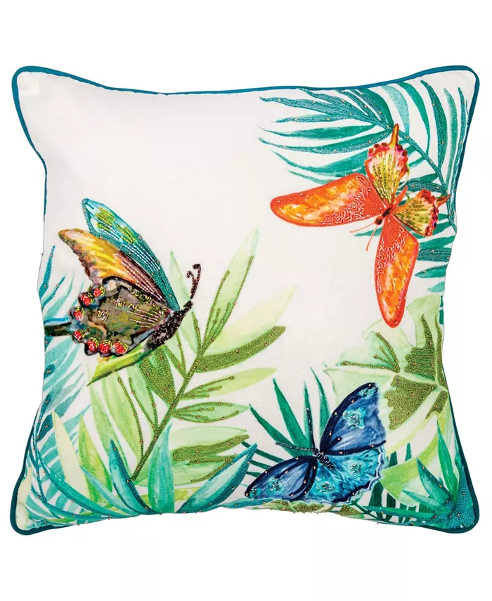 Rizzy Home Botanical Polyester Filled Decorative Pillow， 20