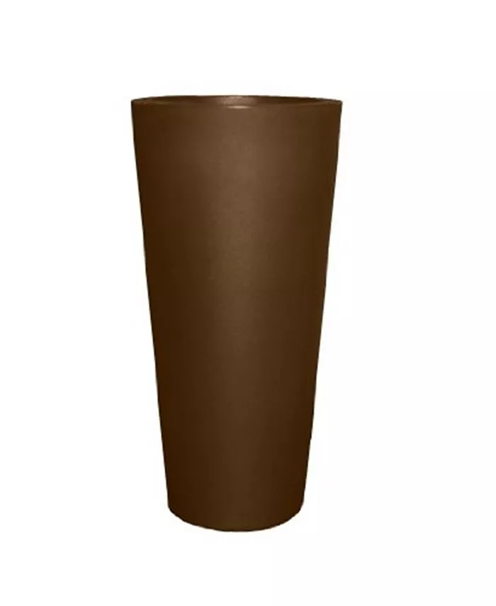 Tusco Products Cosmopolitan Round Plastic Garden Planter Espresso 32in