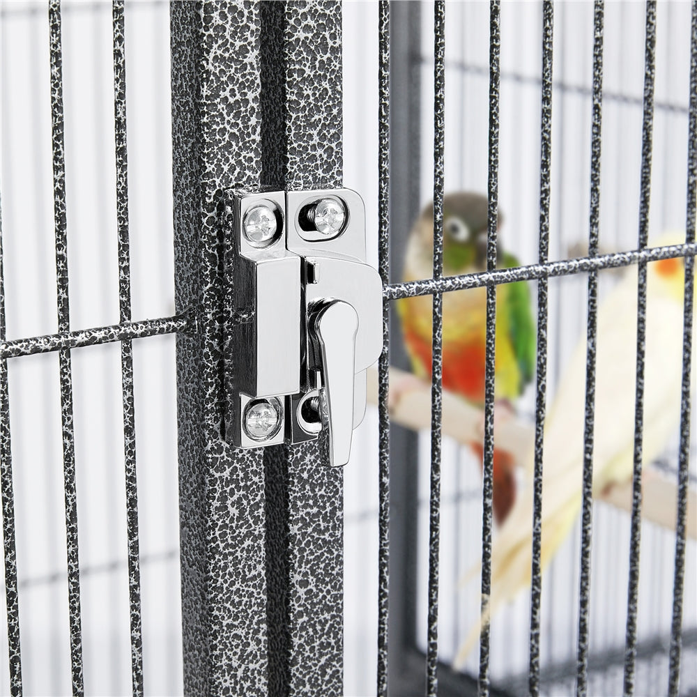 Topeakmart 21''H Stackable Divided Breeder Cage Wide Birdcage， Black