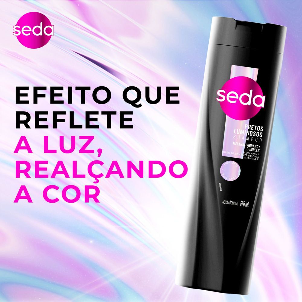 Shampoo Melanina Seda Cocriacoes Pretos Luminosos 325 ml