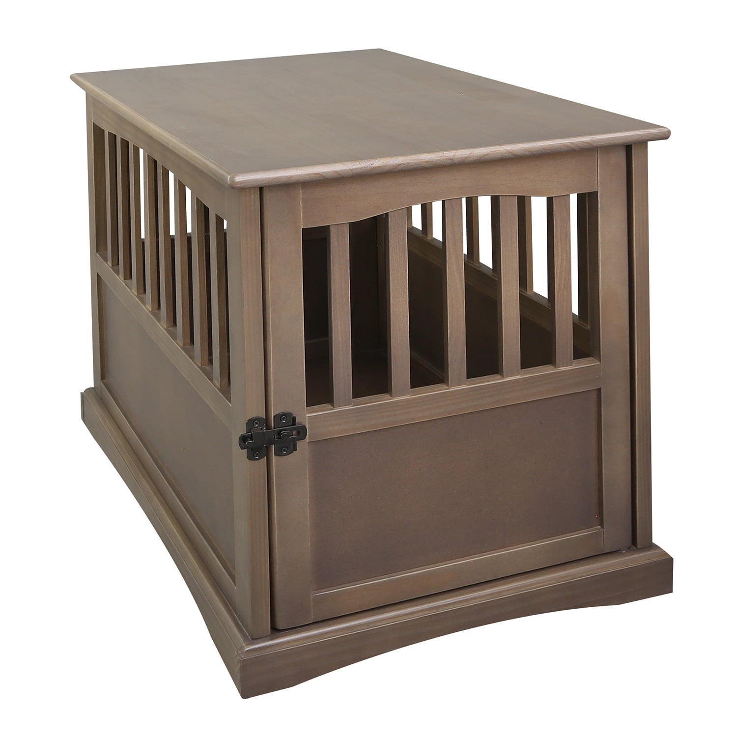 Casual Home Wooden Pet Crate Dog House， Medium， Taupe Gray