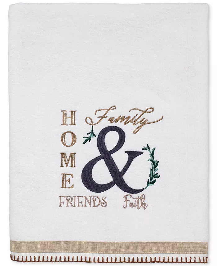 Avanti Modern Farmhouse Cotton Embroidered Bath Towel