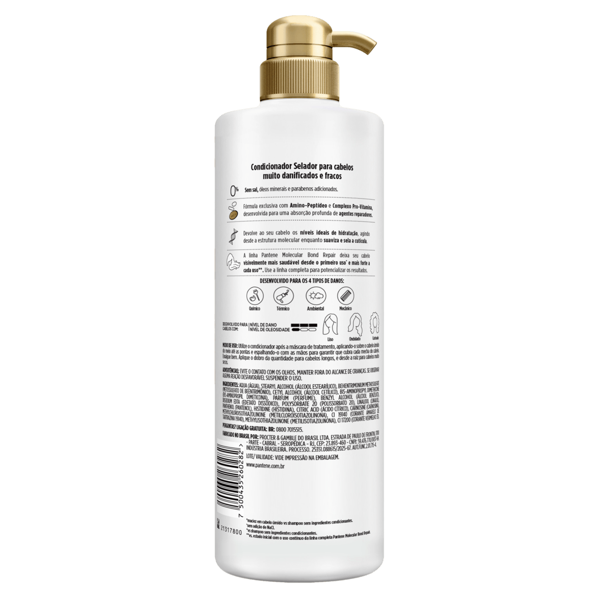Condicionador Pantene Molecular Bond Repair Frasco 510ml Pump