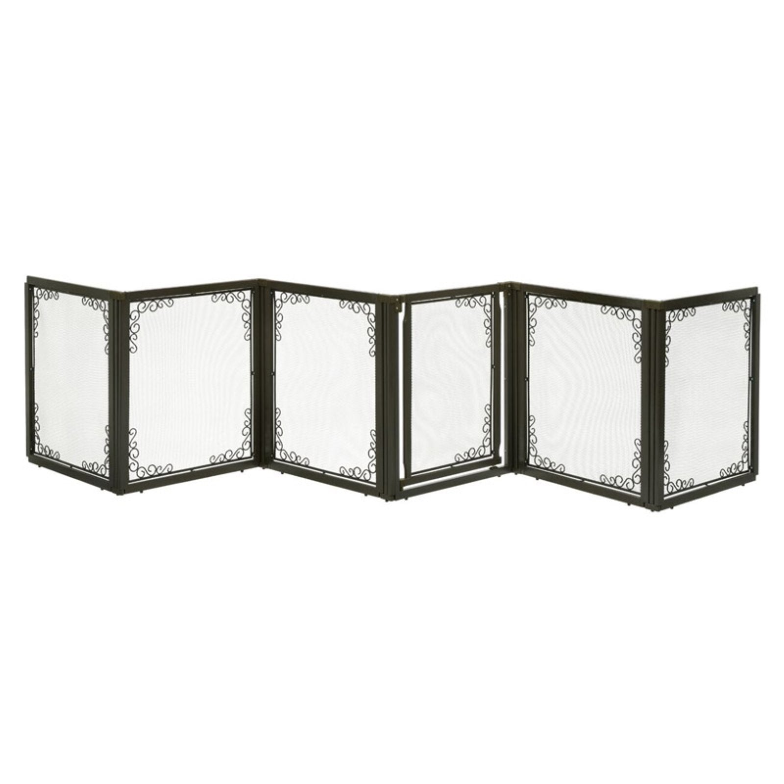 Richell R94937 Convertible Elite Mesh Pet Gate 6 Panelsand#44; Brown