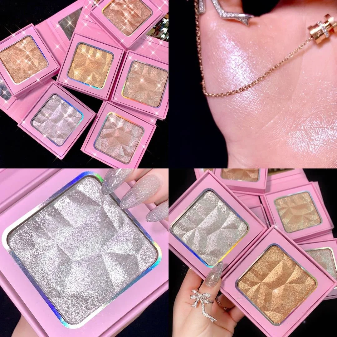 Private Label Highlighter Makeup Palette Highlight Powder with Mirror