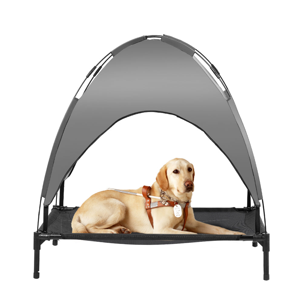 Elevated Dog Bed with Canopy， Outdoor Dog Bed， Large Dog， Labrador