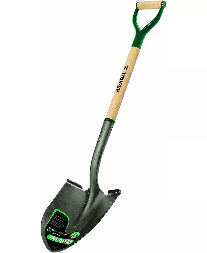 Truper Garden Pro Round Point Shovel with Off-Set Cushioned D-Handle， 30 Inch