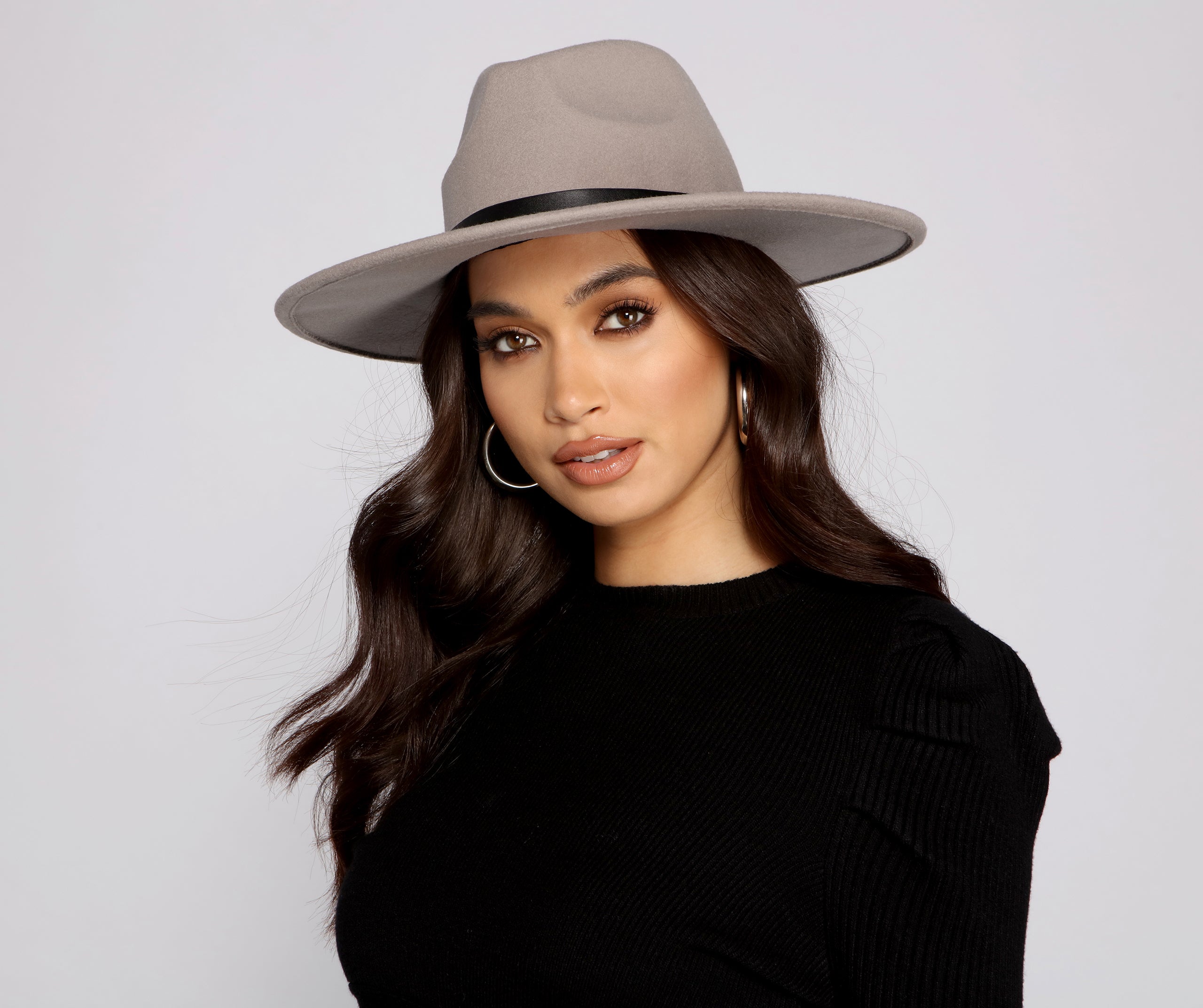 Chic Faux Wool Panama Hat