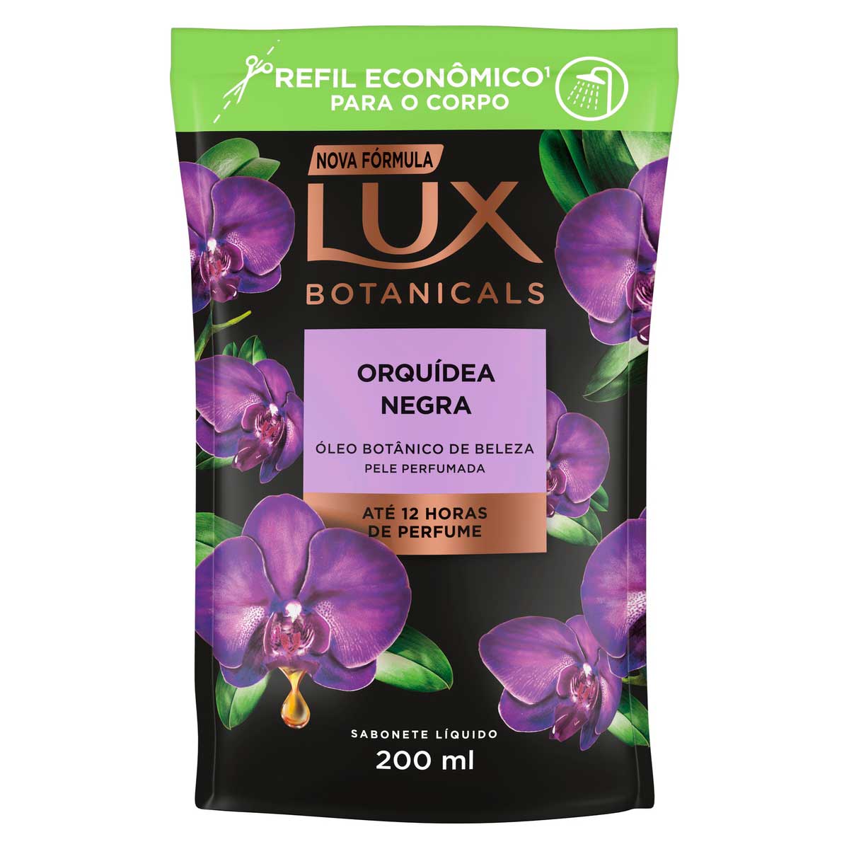Sabonete Liquido Lux Botanicals Orquidea Negra 200ml Refil