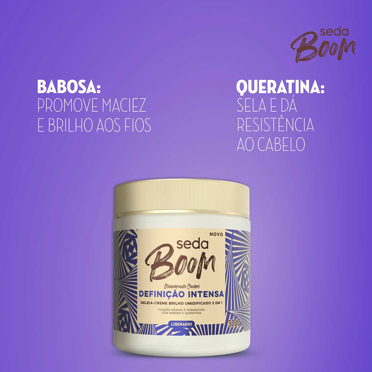 Geleia Creme 2 em 1 Seda Boom Definicao Intensa 500g