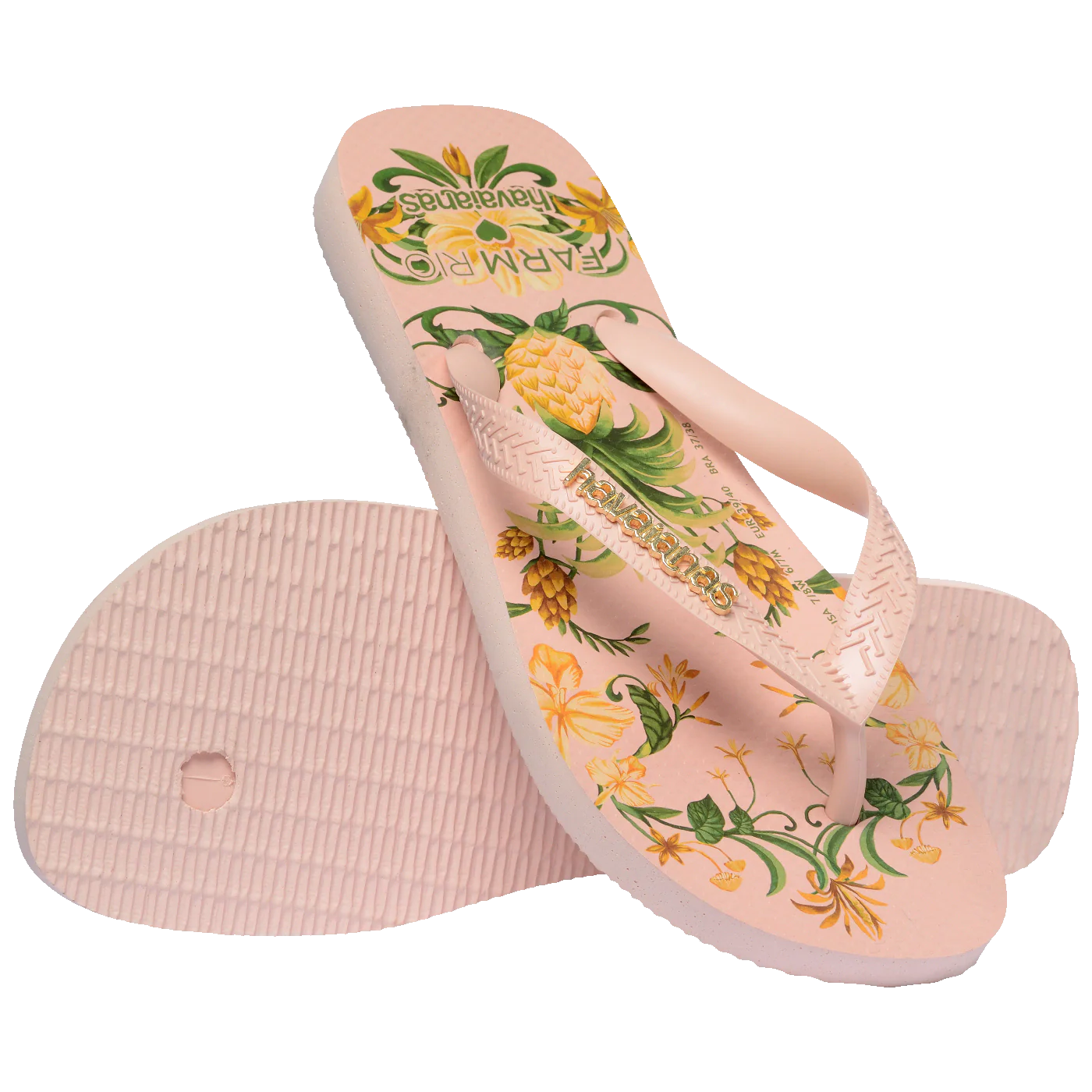 Chinelo Havaianas Farm Beleza de Abacaxi