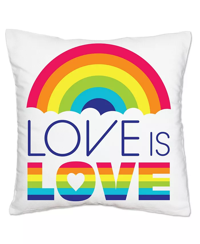 Big Dot of Happiness Love is Love Pride Home Decor Cushion Case Throw Pillow Cover 16 x 16