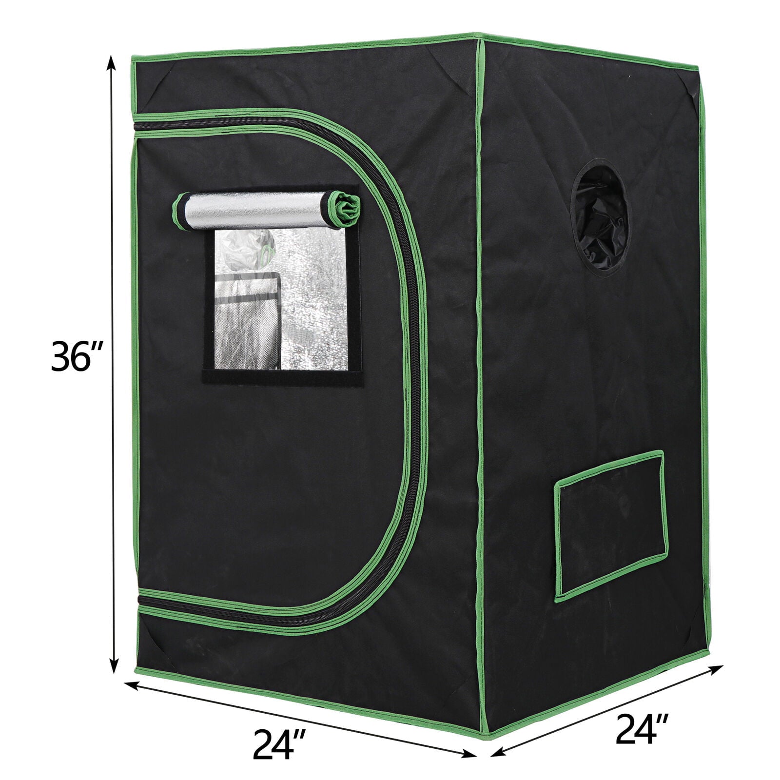 Hydroponic Grow Tent with Observation Window and Floor Tray for Plant Growing