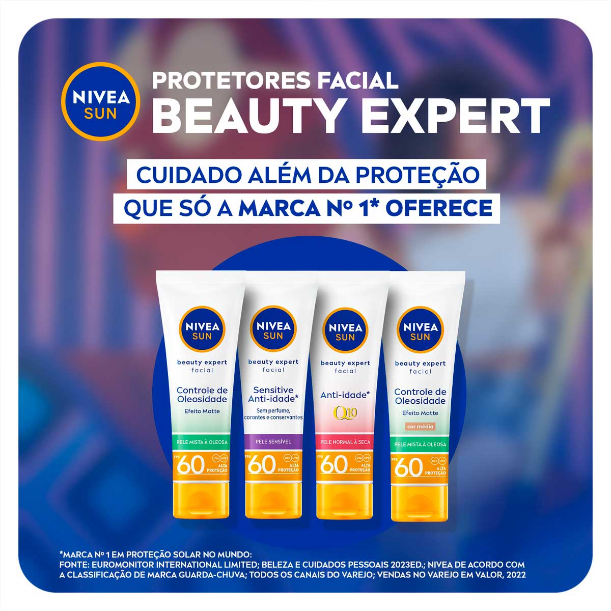 Protetor Solar  FPS 50 Facial Pele Sensivel Nivea Sun Beauty Expert 50 g