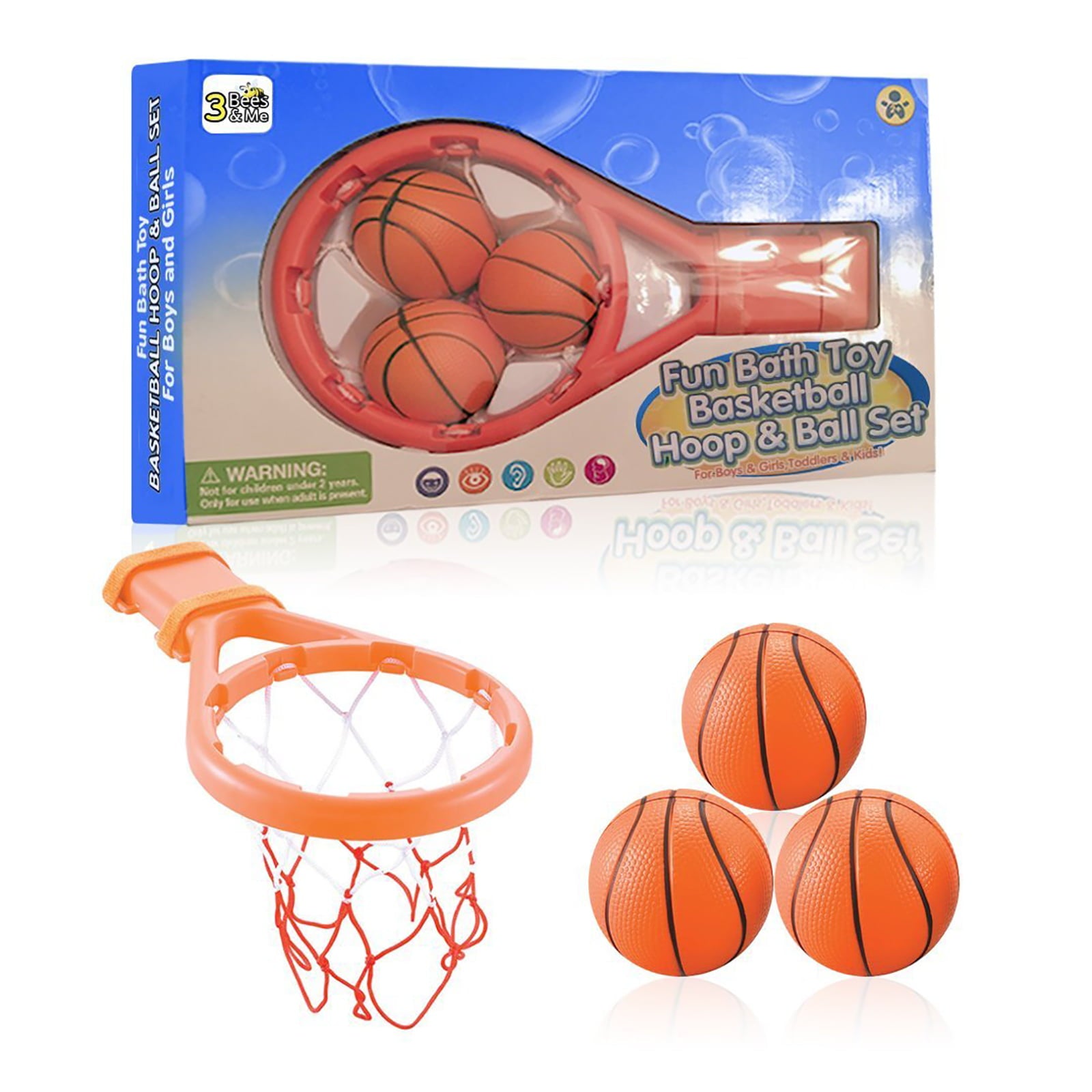 3 Bees and Me Bath Toy Basketball Hoop and Balls Set