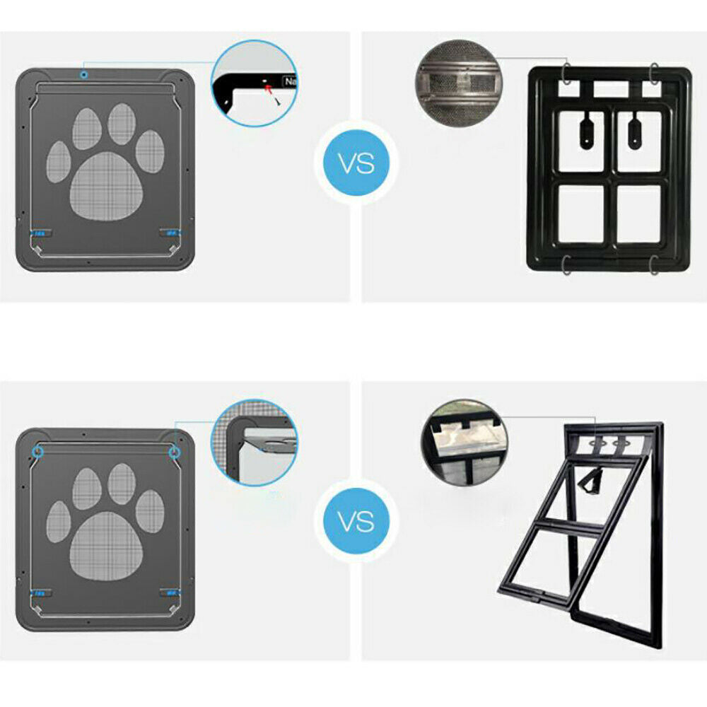 CNCEST 9.45*11.42 inch Pet Cat Puppy Dog Magnetic Lock Safe Anti-Bite Flap Door Animal Gate Large