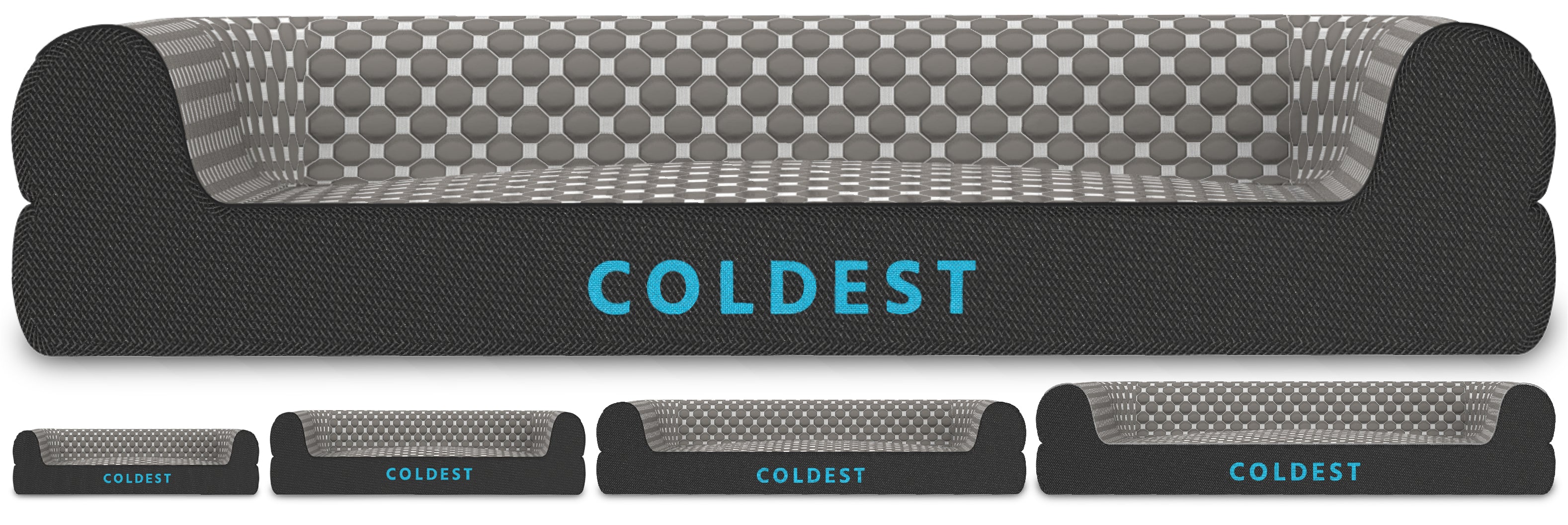 Coldest Cozy Dog Bed - Cooling Medium Dog Beds - Washable Removable Cover Comfortable and Anti Slip (Large， Grey)