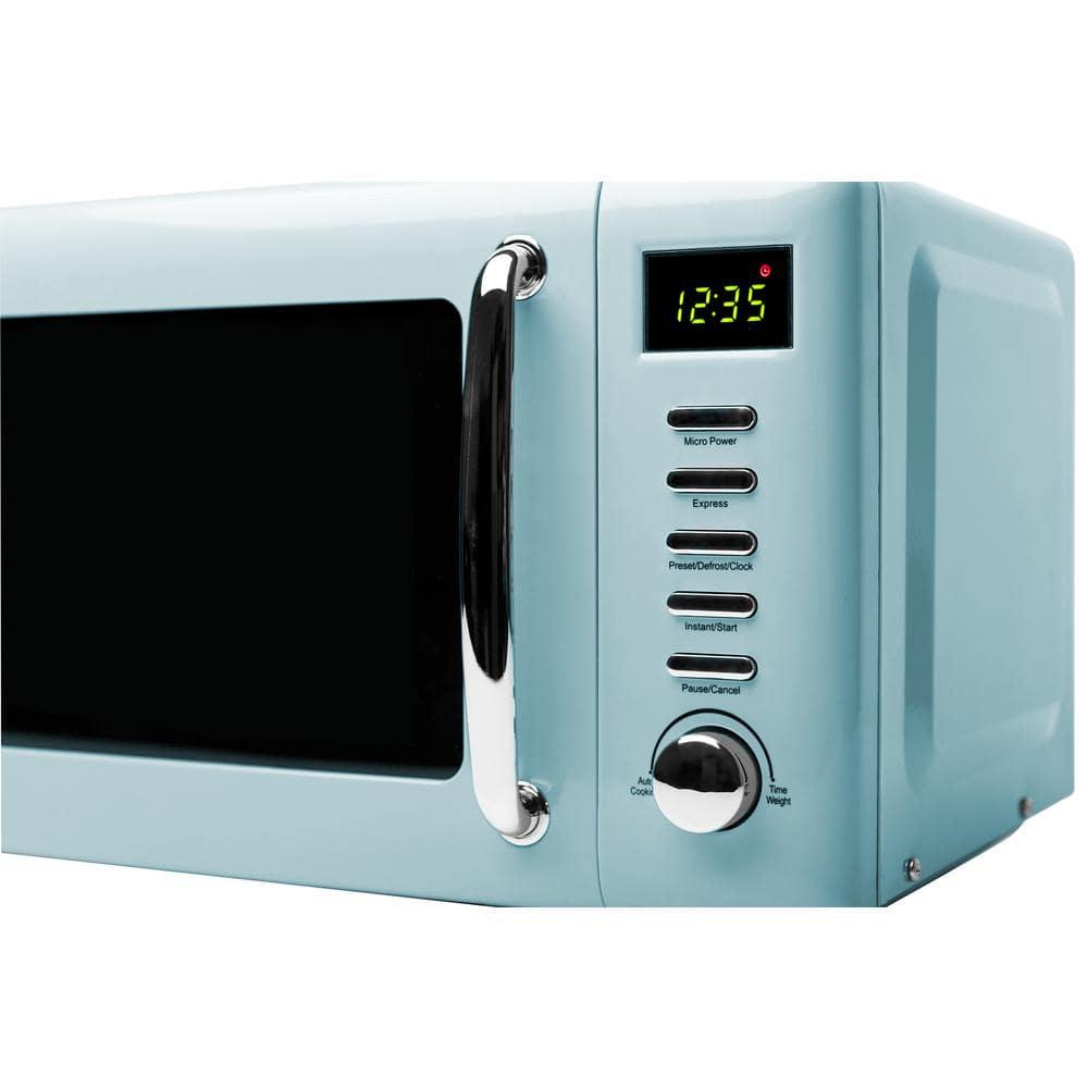 HADEN HERITAGE Countertop 700Watt 7 cu ft Turquoise Vintage Retro Microwave with Settings and 95 in Turntable