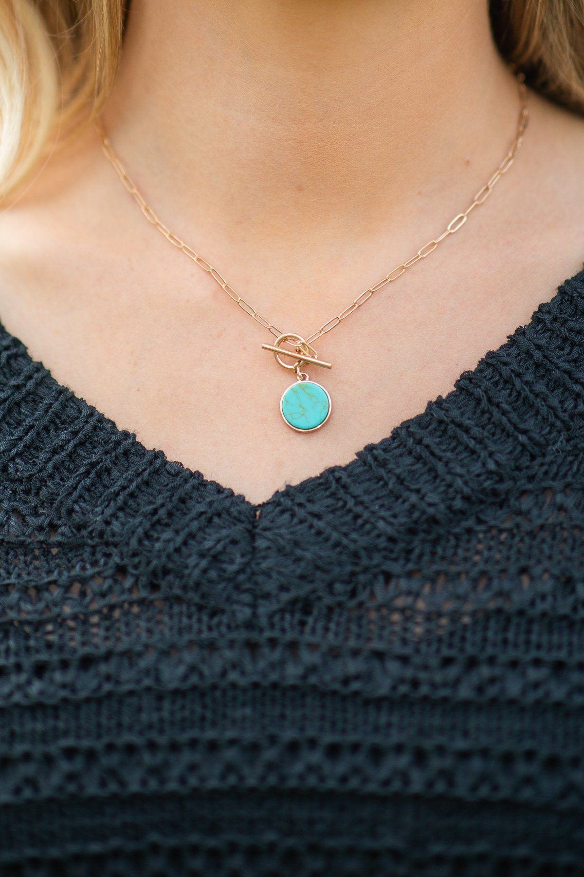 Turquoise Toggle Pendant Necklace