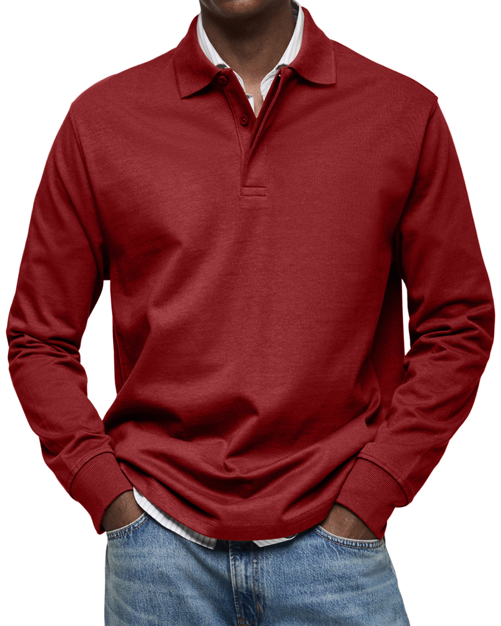 Clearance Sale🔥Men's Everyday Comfort Lapel Button Casual Long Sleeve POLO Shirt