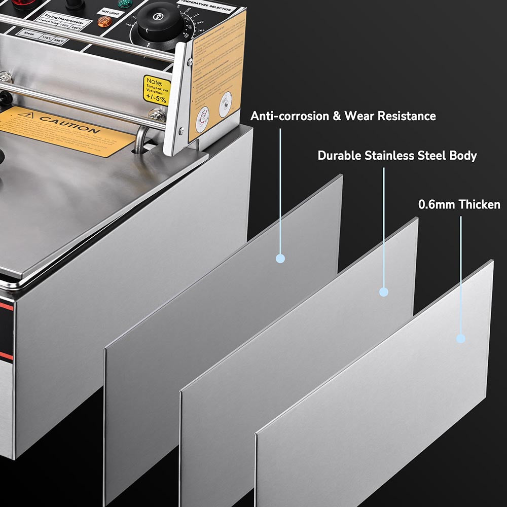 Yescom Electric Deep Fryer 24 L Comml. Countertop Dual-Tank