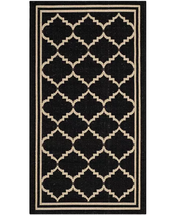 Safavieh Courtyard Black and Creme 2' x 3'7