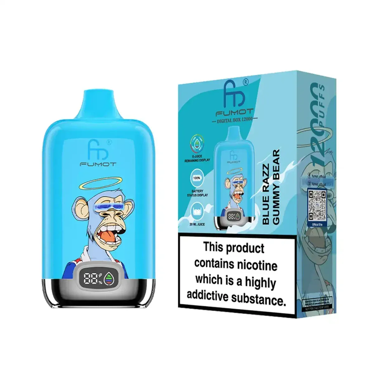 ⭐Fumot Tornado Digital Box 12000 Puffs -50+ Flavour Choices 🍇🍉🍋