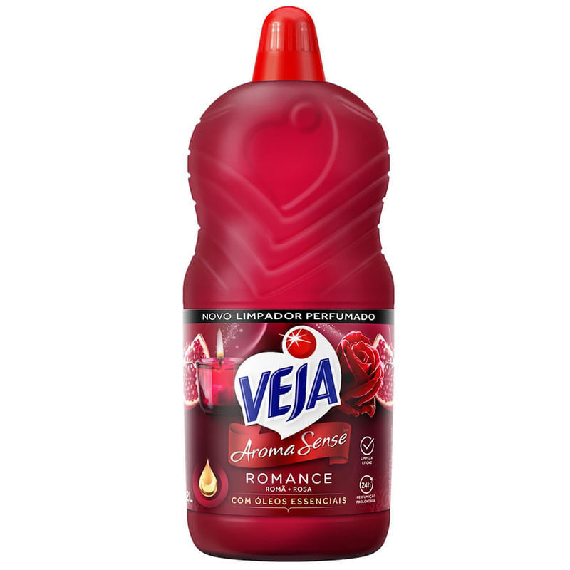 Limpador Perfumado Veja Aroma Sense Romance 2L com oleos essenciais