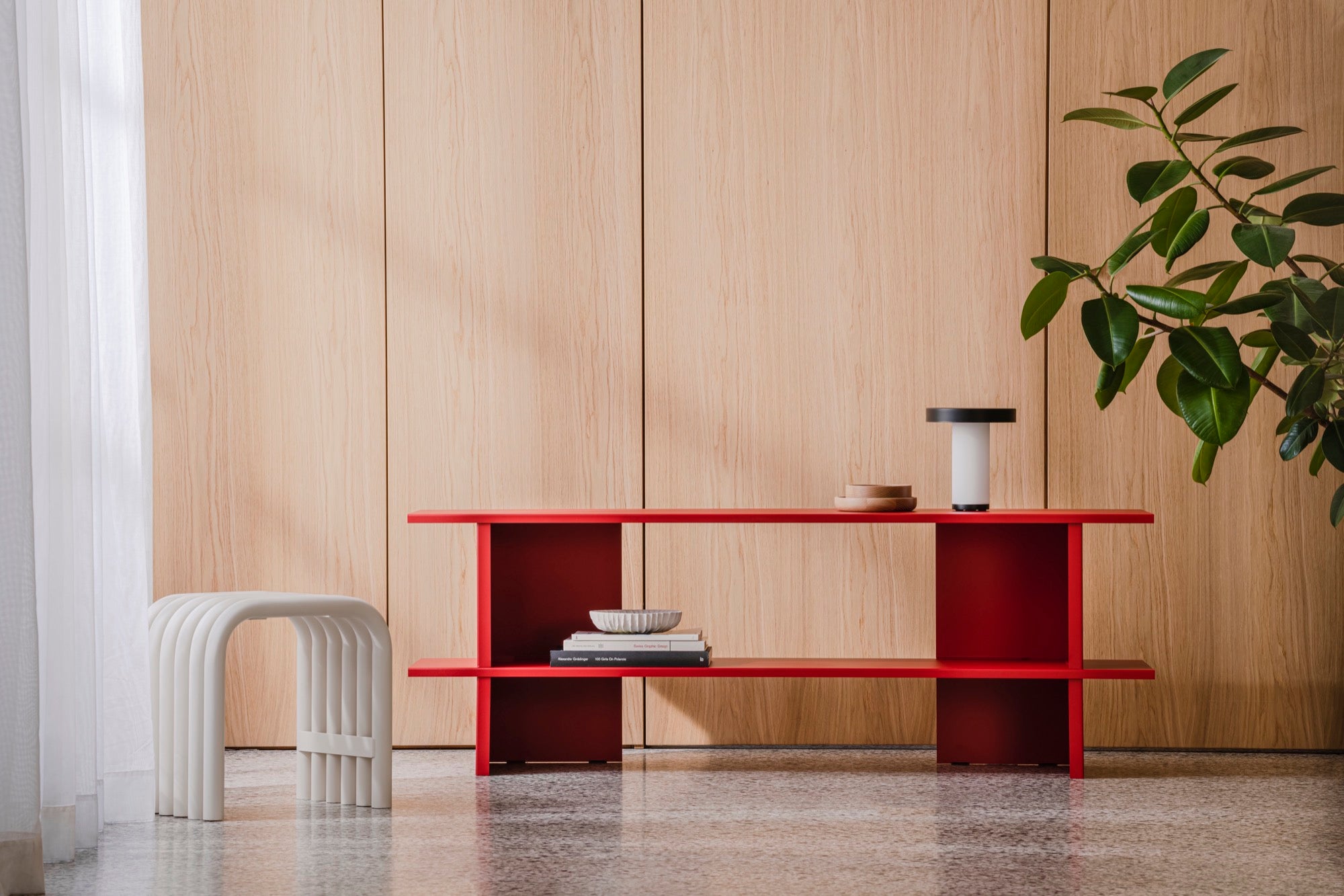 Rustic Open 5-Shelf Wooden Bookcase