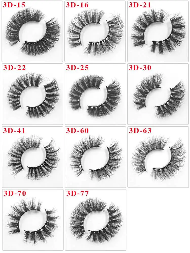 1 pair 3d Natural Fluffy False Eyelashes Soft Wispy Faux Mink Lashes