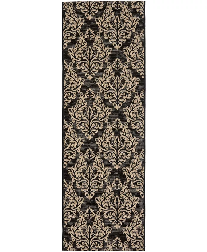 Safavieh Courtyard Black and Creme 2'3