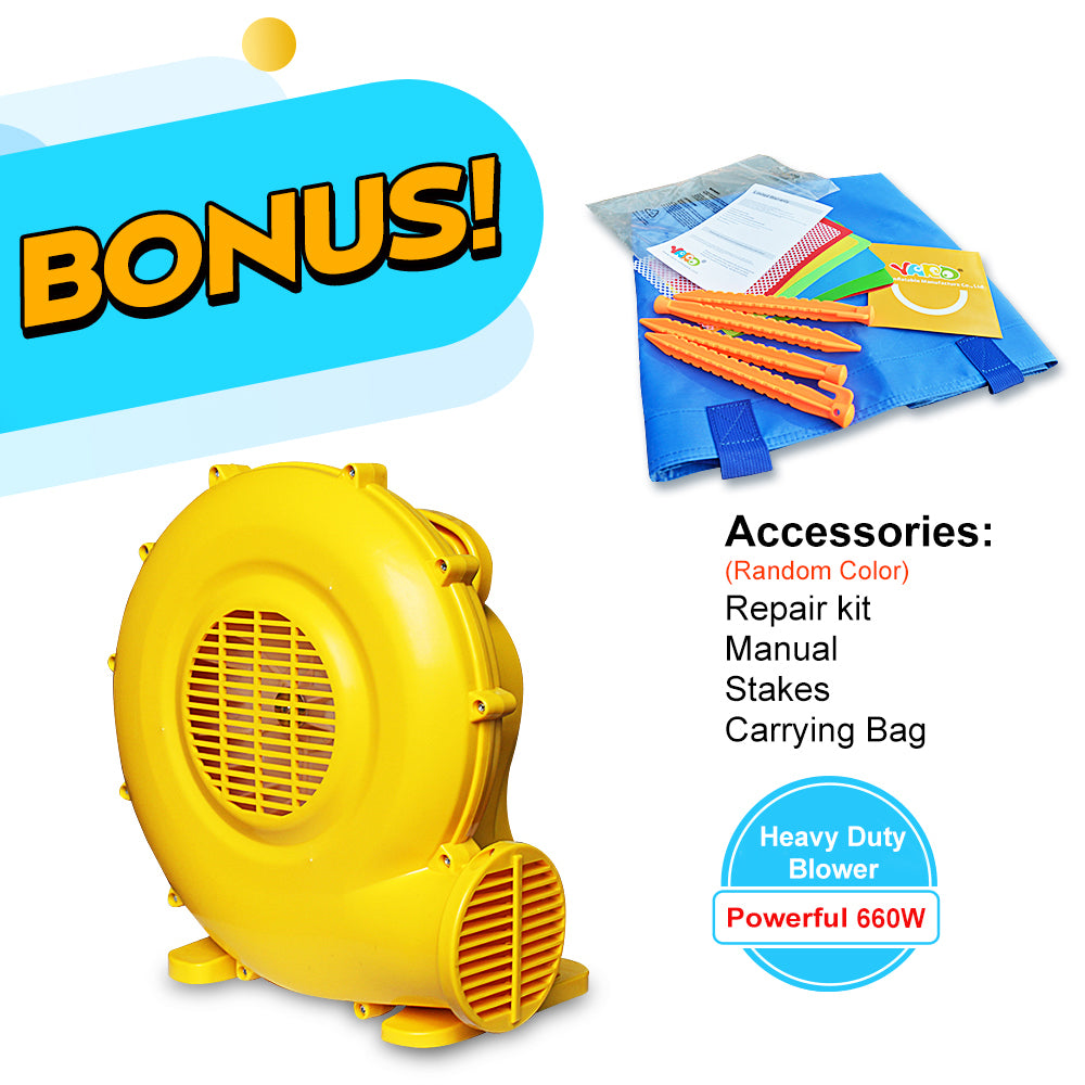 YARD Bounce House Inflatable Bouncy Castle Slide with Blower PVC Nylon 12.5*13.1*8.2ft
