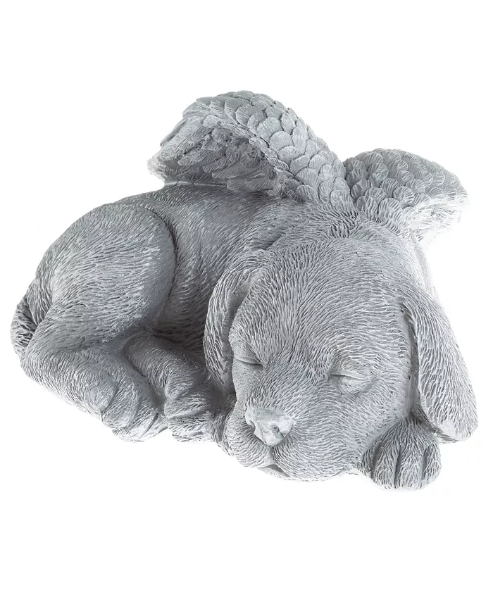 Pure Garden Dog Memorial Stone - Sleeping Angel Puppy Keepsake Sculpture - Resin Grave Marker Figurine and Sympathy Gift for Pet Loss by (Stone)