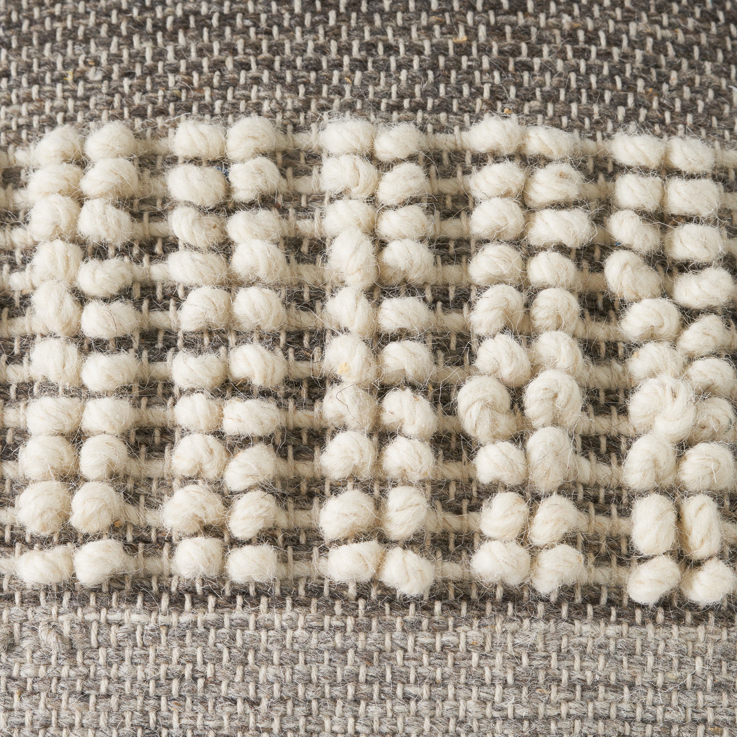 Amiriah Boho Wool and Cotton Ottoman Pouf