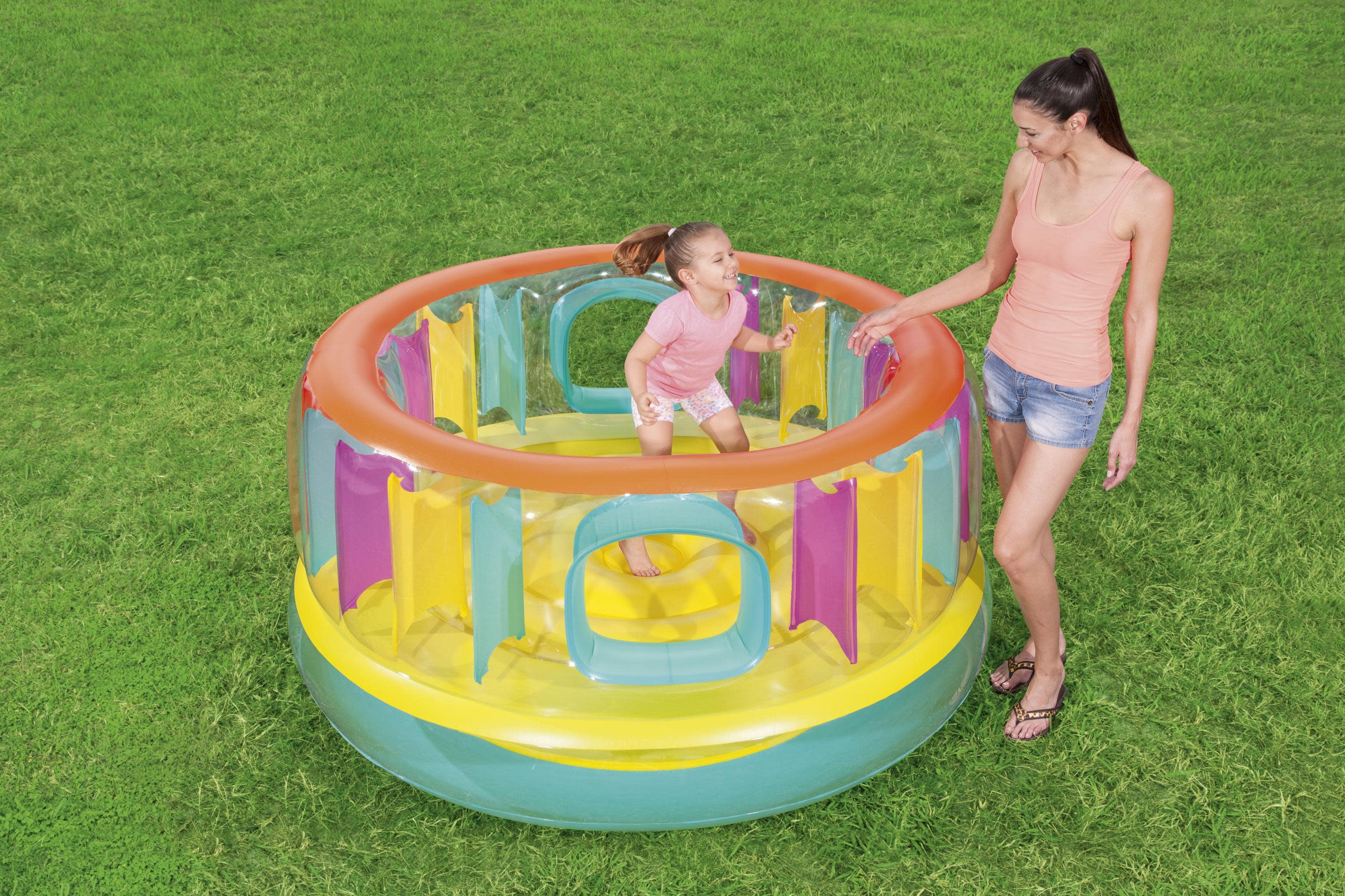 Bestway Up In and Over Bounce Jam Inflatable Vinyl Bouncer， Kids Ages 3+