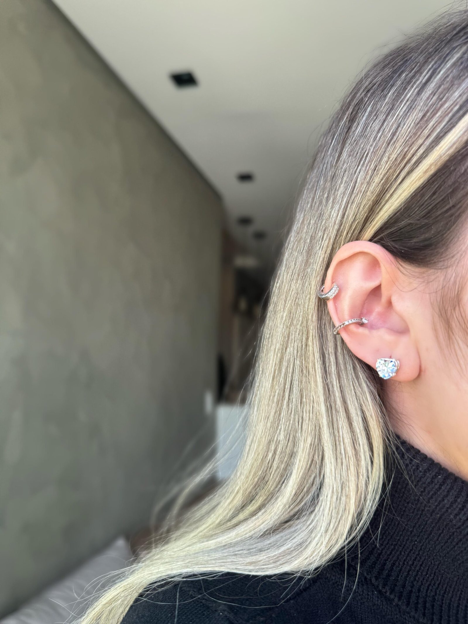 Brinco Coração Cristal