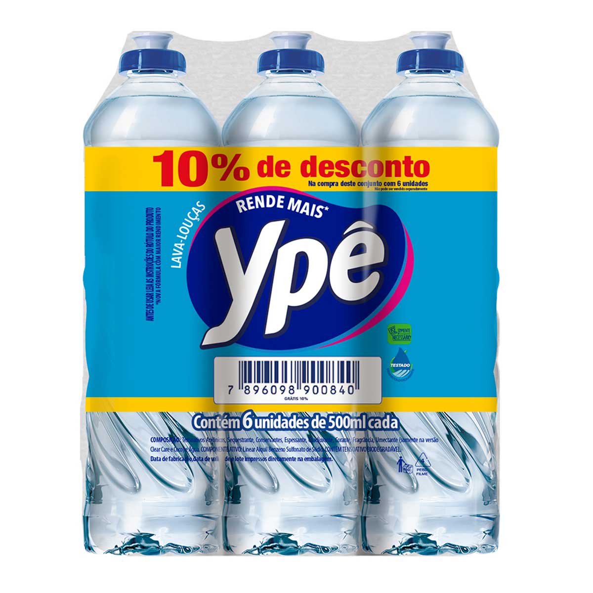 Lava-Loucas Ype Clear 6 Unidades 10% de Desconto