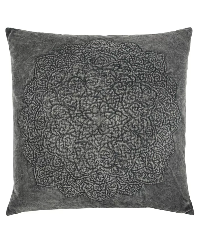 Rizzy Home Medallion Polyester Filled Decorative Pillow， 22