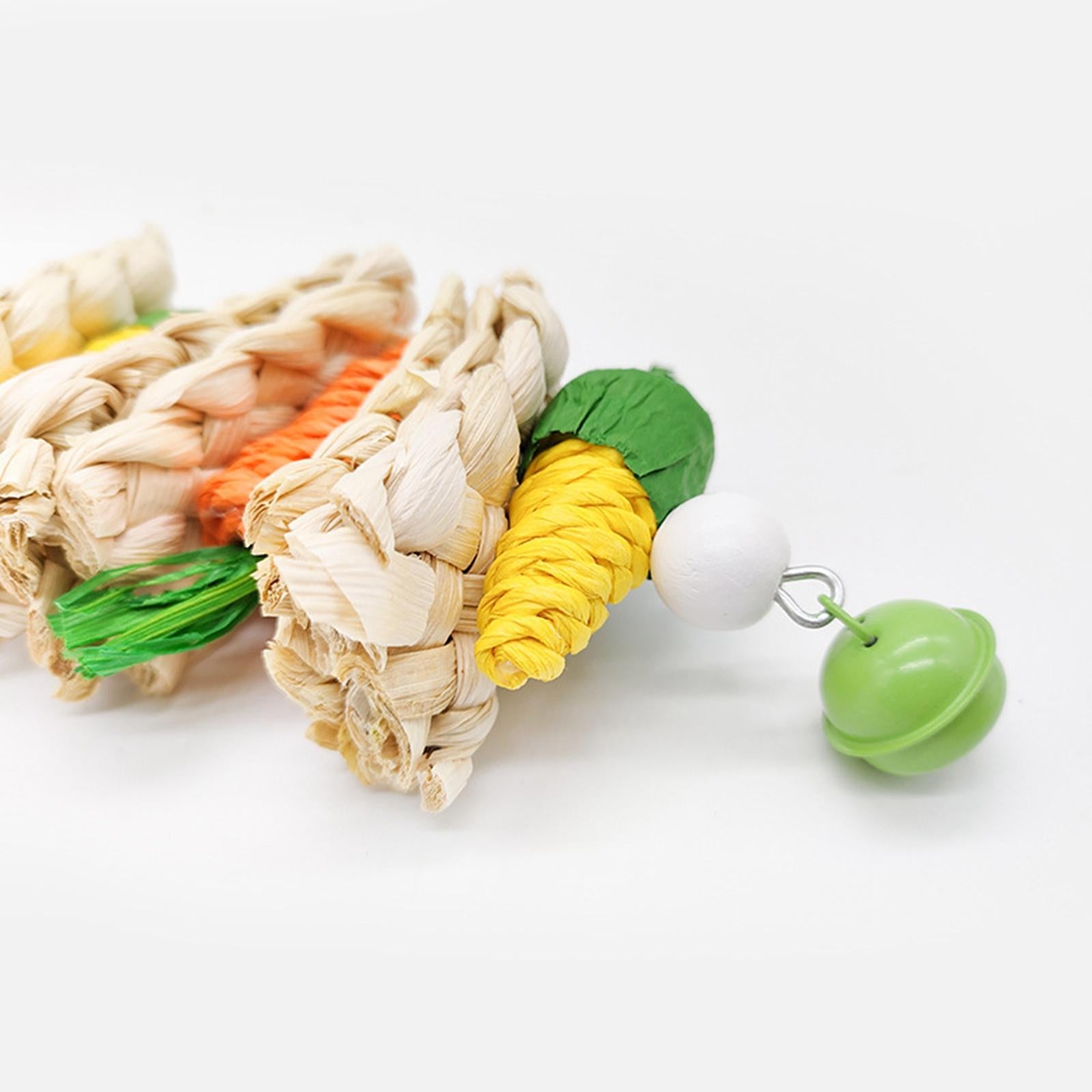 2X Birds Parrots Chewing Toys Cage Accesory with Bell Training Parrot Toys for Small to Large Birds Parrots Budgie Parakeets