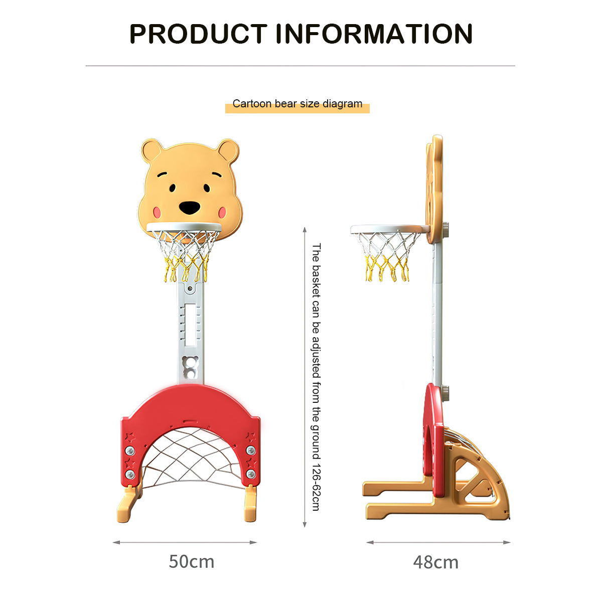 Techvida， 2 in 1 Toddler Basketball Hoop， Kids Basketball hoop， Adjustable Basketball Hoop Set with Basketball， Football